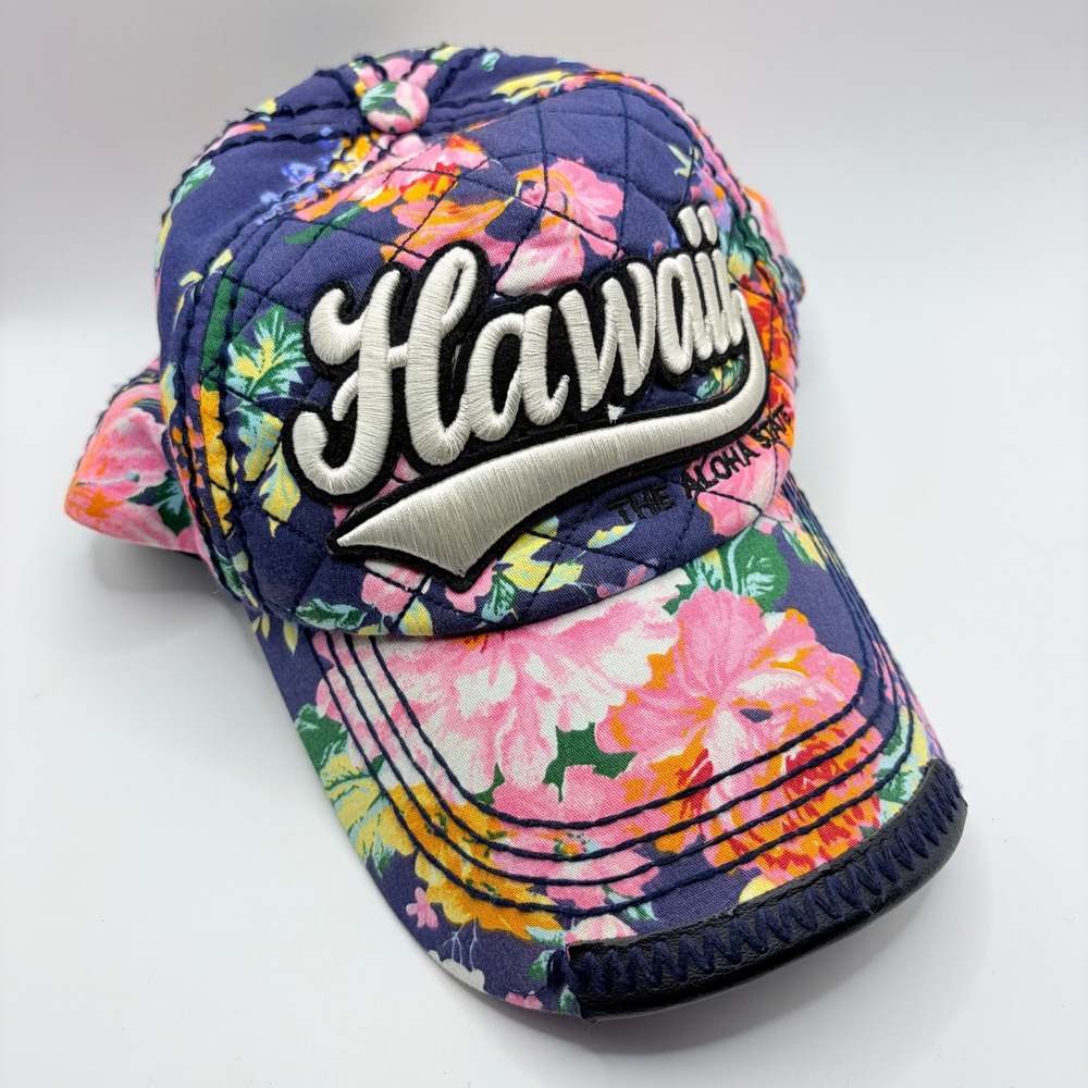 Robin Ruth Hawaii Floral Quilted Snapback Hat Womens Beach Tropical Baseball Cap